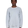 Fashion LES TIEN Heavyweight Inside Out Raw Crop Crew Washed Dusty Blue
