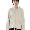 New LES TIEN Heavyweight Inside Out Raw Zip Hoodie Heather Grey