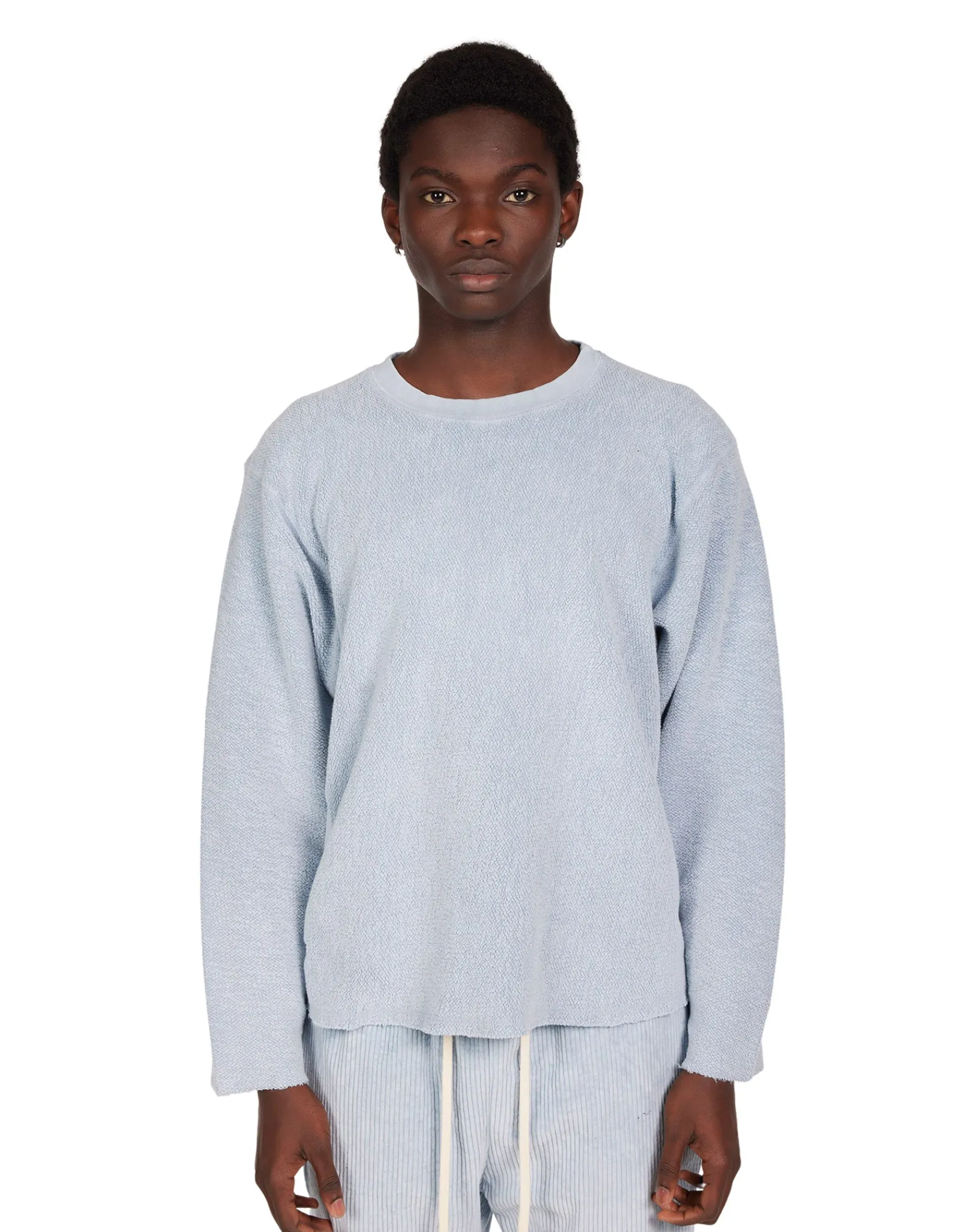 heavyweight_inside_out_ra_0.webp Fashion LES TIEN Heavyweight Inside Out Raw Crop Crew Washed Dusty Blue