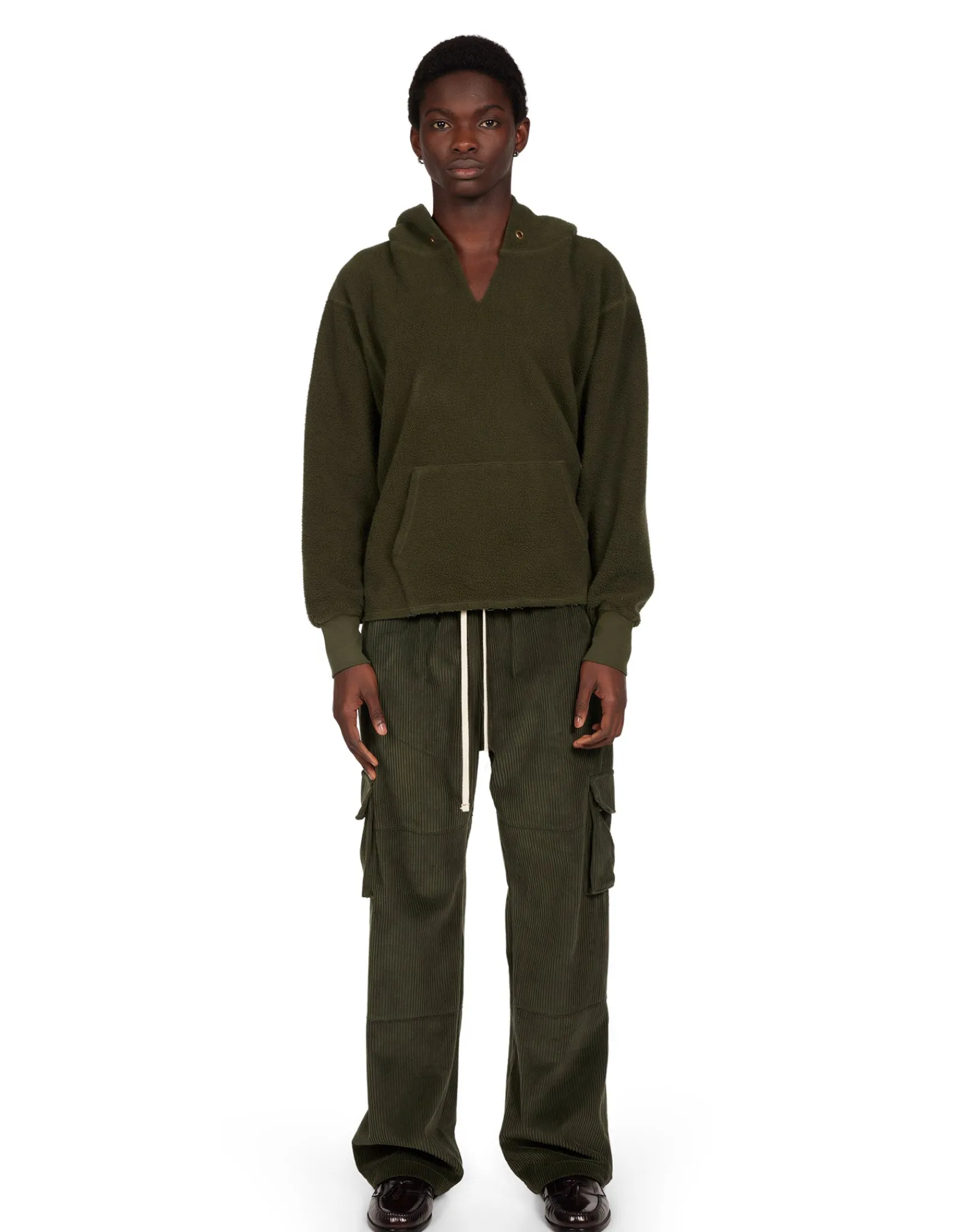 heavyweight_inside_out_ra_1-2.webp Outlet LES TIEN Heavyweight Inside Out Raw Cropped Hoodie Forest