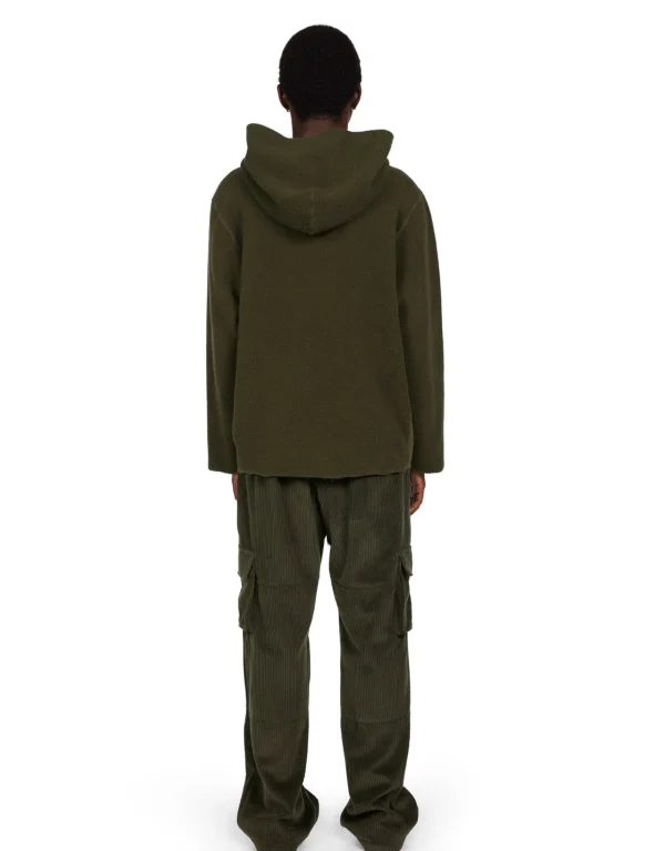 Online LES TIEN Heavyweight Inside Out Raw Zip Hoodie Forest