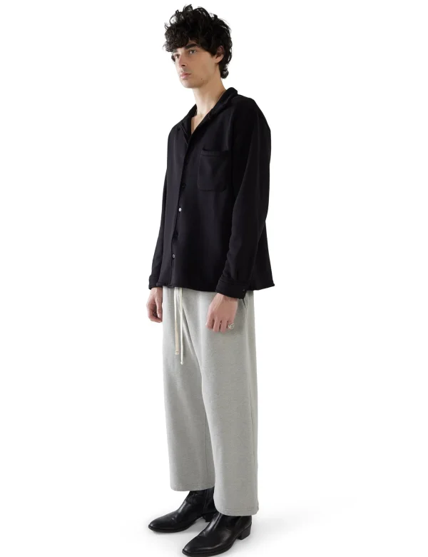 Discount LES TIEN Heavyweight L/S Cuban Shirt Jet Black