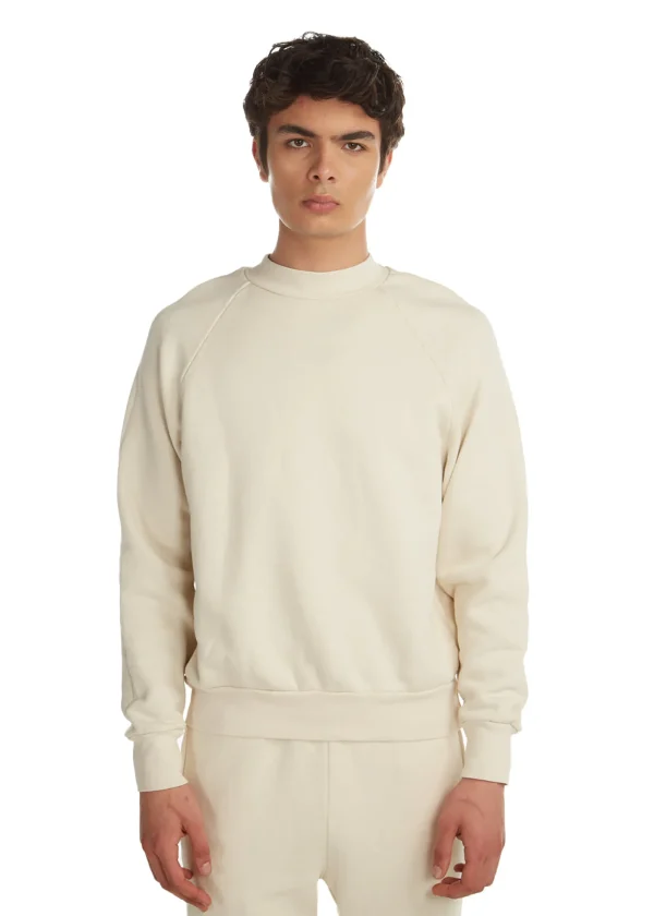 Outlet LES TIEN Heavyweight Mock Neck Raglan Ivory