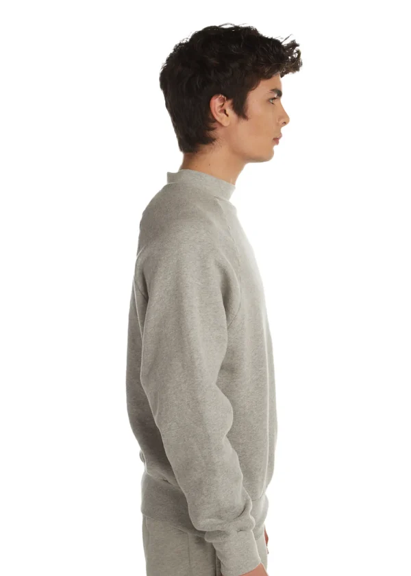 Online LES TIEN Heavyweight Mock Neck Raglan Heather Grey