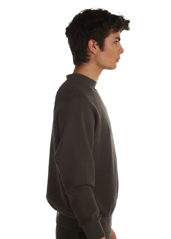 Sale LES TIEN Heavyweight Mock Neck Raglan Vintage Black