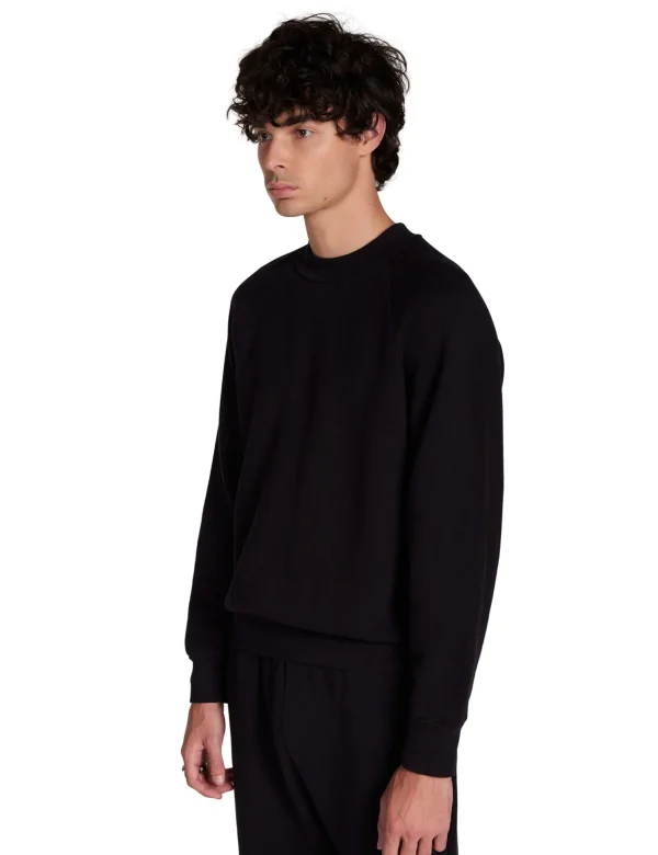Hot LES TIEN Heavyweight Mock Neck Raglan Jet Black