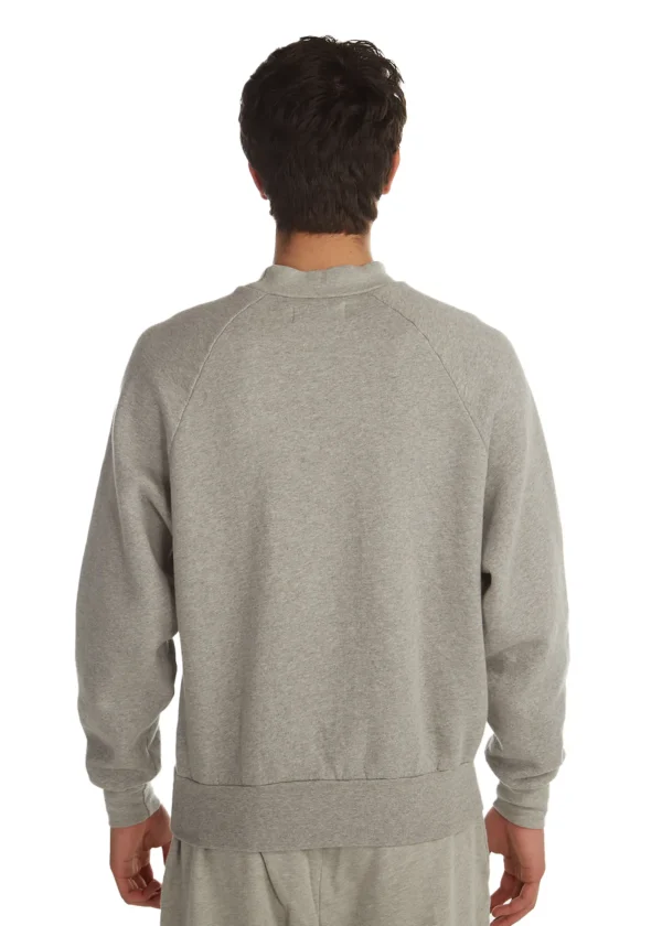 Online LES TIEN Heavyweight Mock Neck Raglan Heather Grey