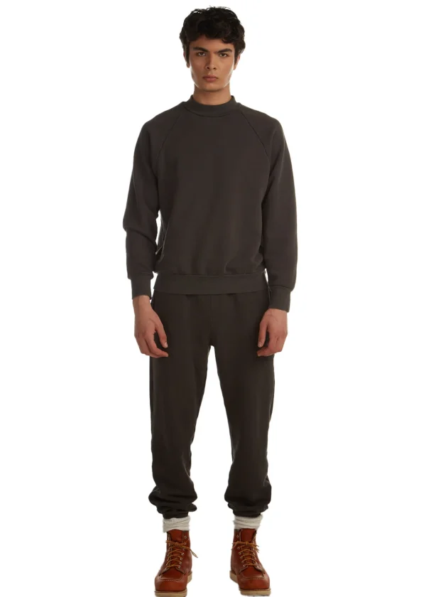 Sale LES TIEN Heavyweight Mock Neck Raglan Vintage Black
