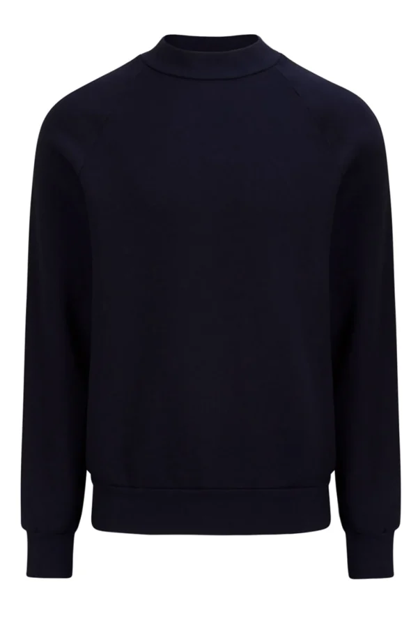 New LES TIEN Heavyweight Mock Neck Raglan Navy