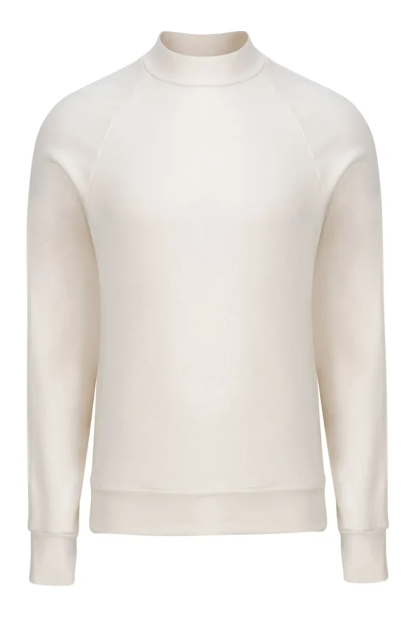 Outlet LES TIEN Heavyweight Mock Neck Raglan Ivory