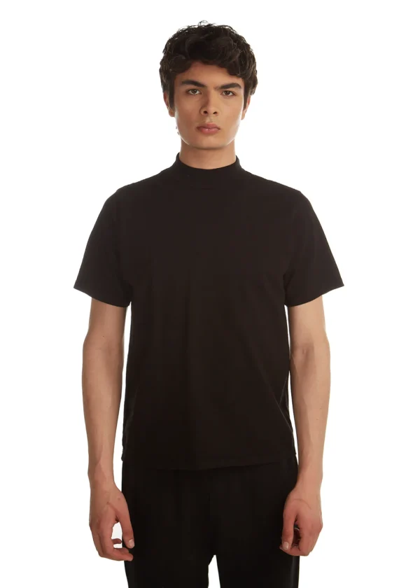 Online LES TIEN Heavyweight Mock Neck Tee Jet Black