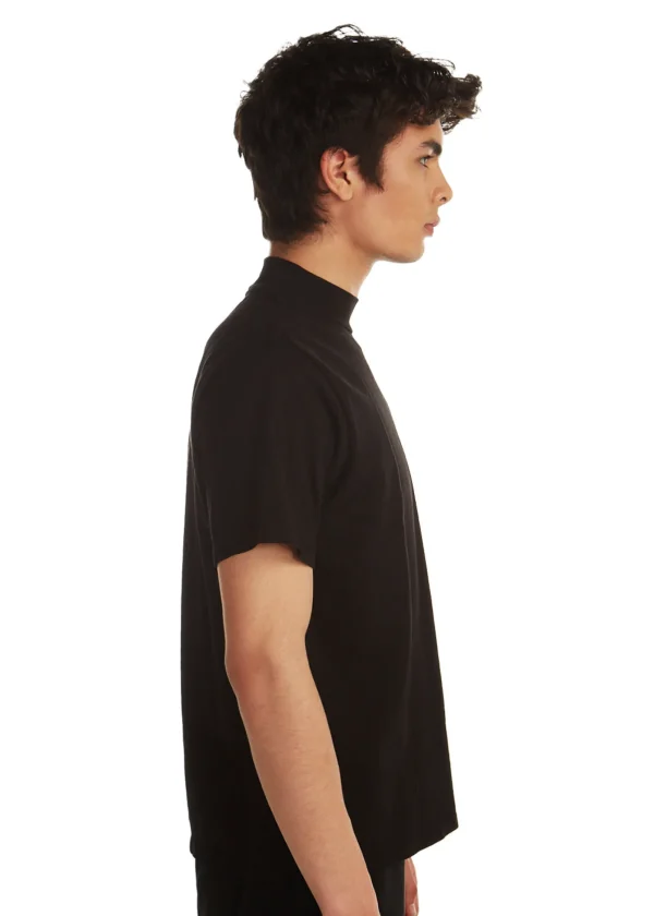 Online LES TIEN Heavyweight Mock Neck Tee Jet Black