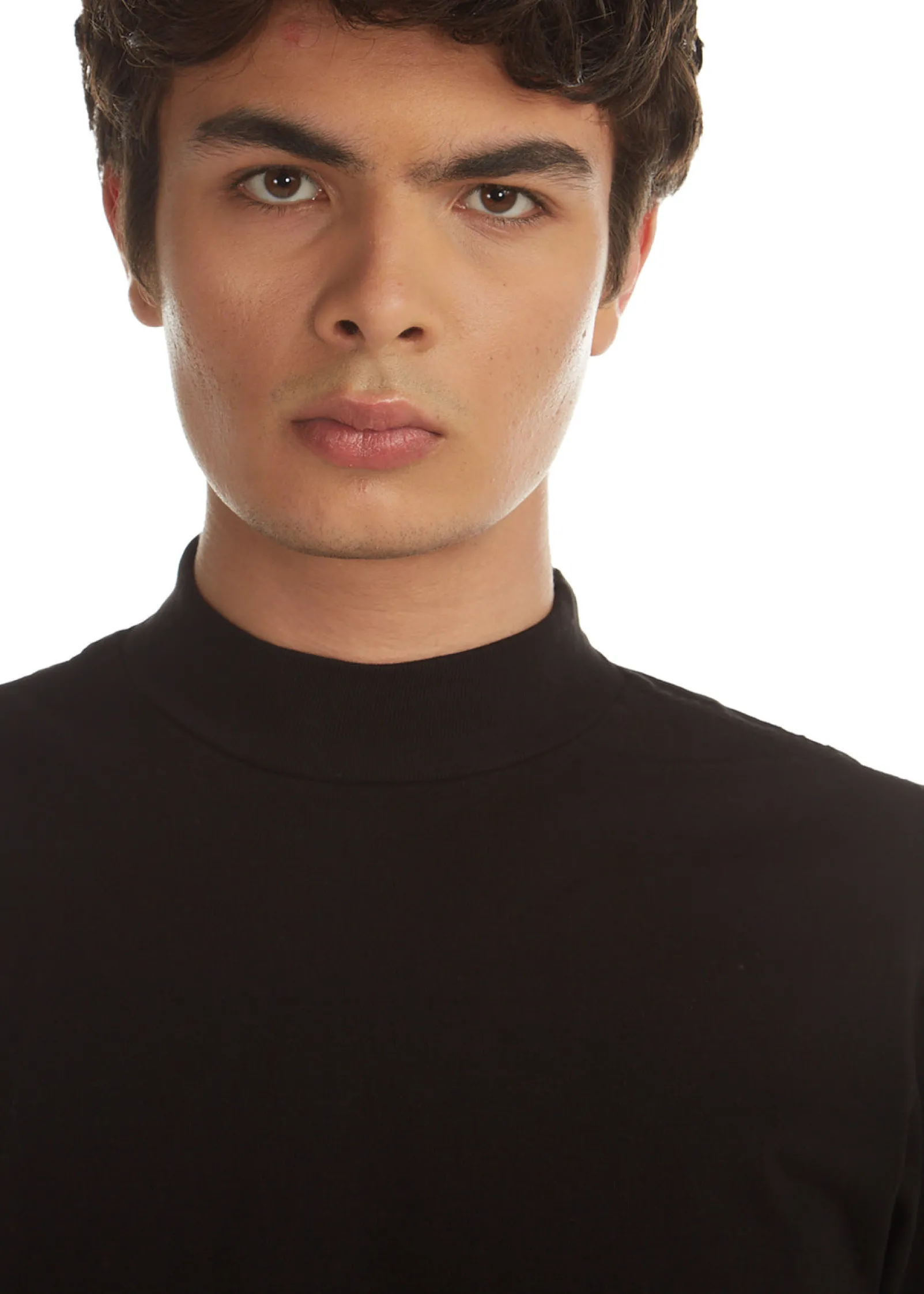 heavyweight_mock_neck_tee_3-1.webp Online LES TIEN Heavyweight Mock Neck Tee Jet Black