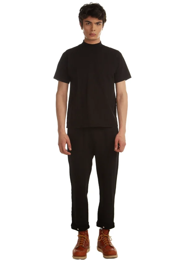 Online LES TIEN Heavyweight Mock Neck Tee Jet Black