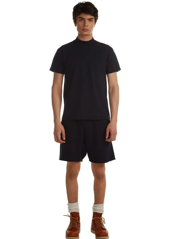 Hot LES TIEN Heavyweight Mock Neck Tee Navy