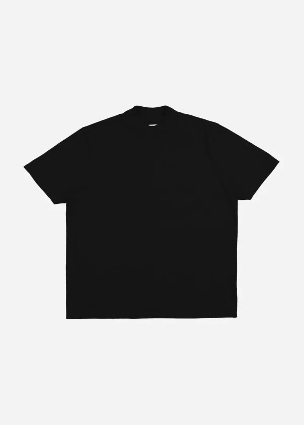 Online LES TIEN Heavyweight Mock Neck Tee Jet Black