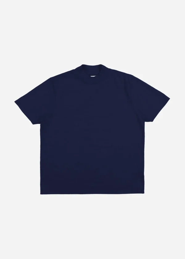 Hot LES TIEN Heavyweight Mock Neck Tee Navy