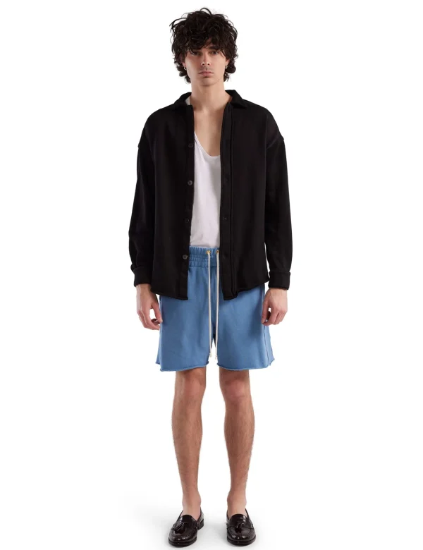 Sale LES TIEN Heavyweight Oversized Button Up Jet Black