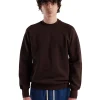 Best LES TIEN Heavyweight Raglan Crew Neck Washed Brown Fig