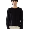 Clearance LES TIEN Heavyweight Raw Crop Crew Jet Black