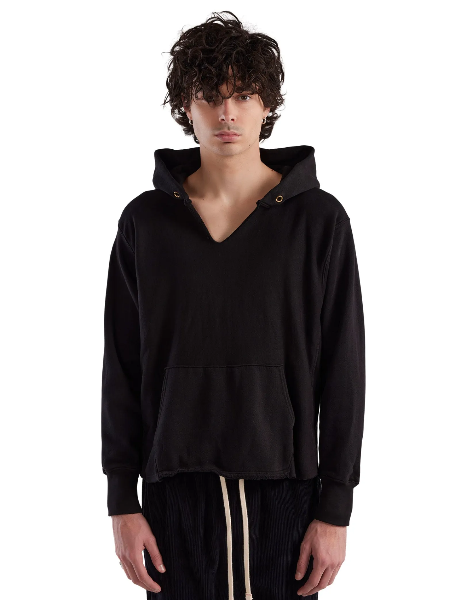 heavyweight_raw_cropped_h_0-3.webp Hot LES TIEN Heavyweight Raw Cropped Hoodie Jet Black