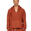 New LES TIEN Heavyweight Raw Cropped Hoodie Cedar