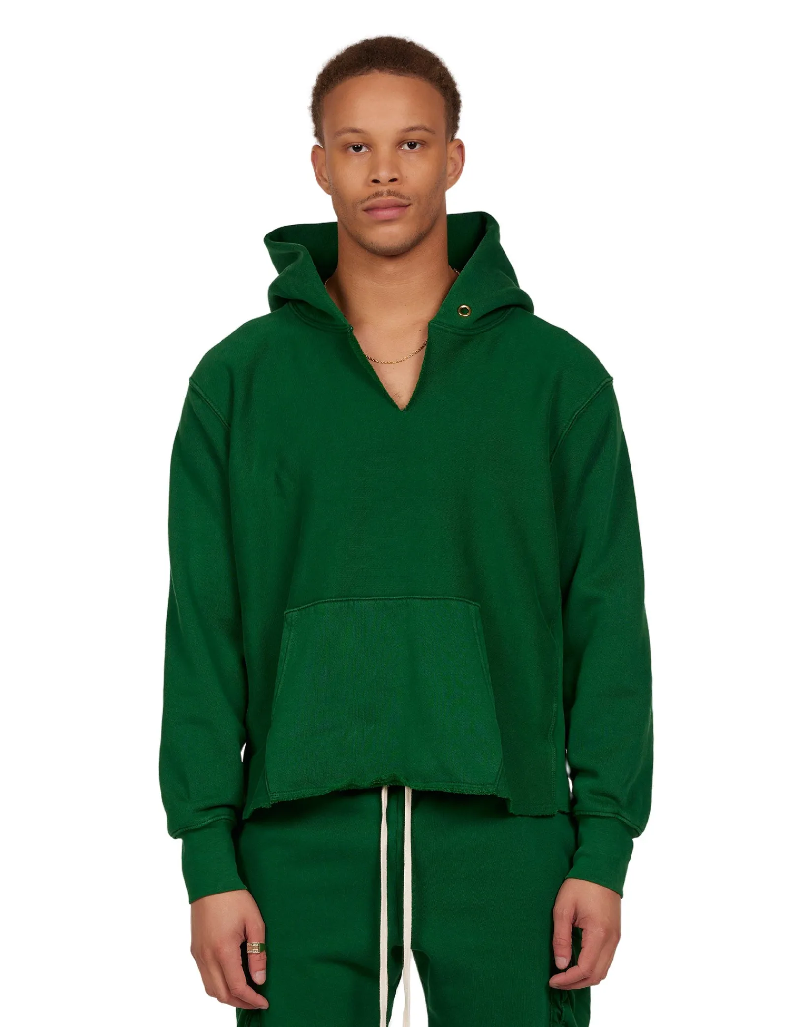 heavyweight_raw_cropped_h_0-6.webp Online LES TIEN Heavyweight Raw Cropped Hoodie Washed Verde