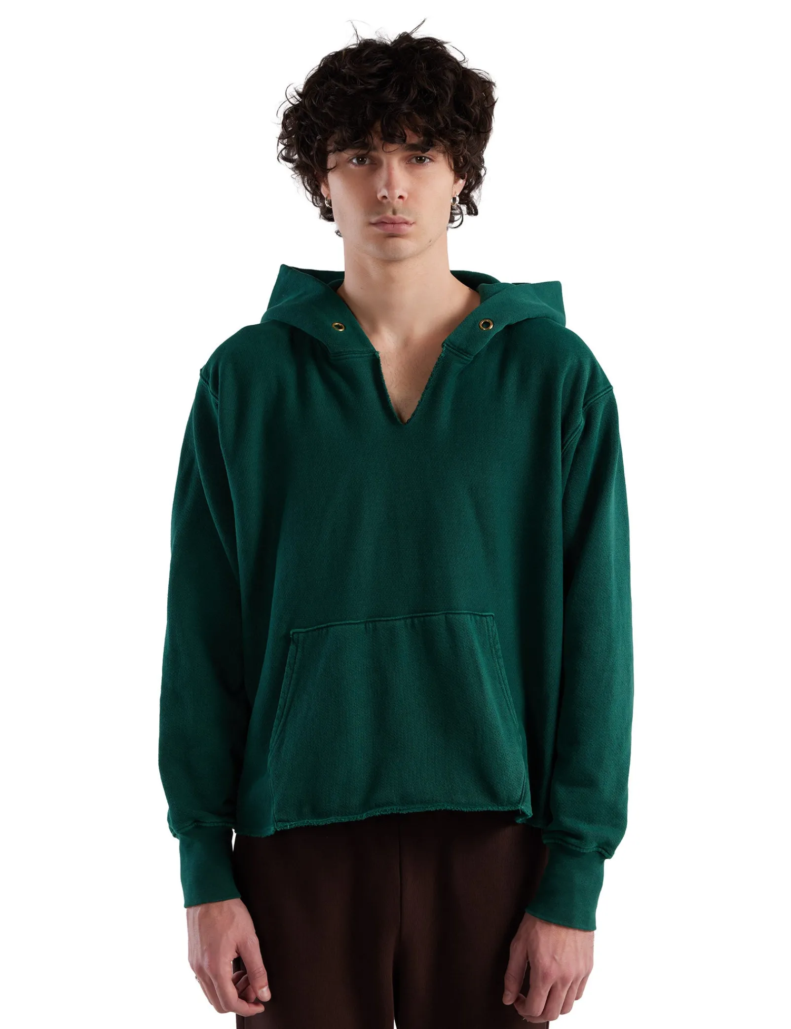 heavyweight_raw_cropped_h_0.webp Hot LES TIEN Heavyweight Raw Cropped Hoodie Washed Emerald