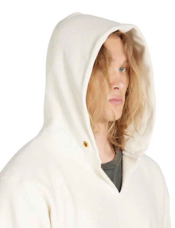 New LES TIEN Heavyweight Raw Cropped Hoodie Ivory