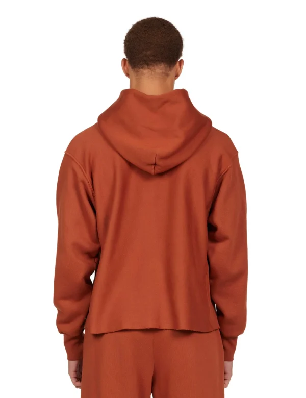 New LES TIEN Heavyweight Raw Cropped Hoodie Cedar