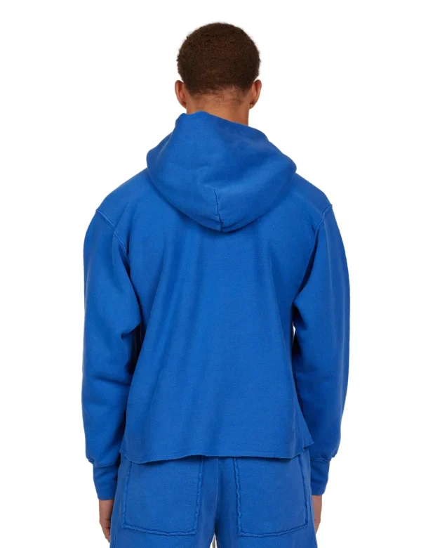 Clearance LES TIEN Heavyweight Raw Cropped Hoodie Washed Capri