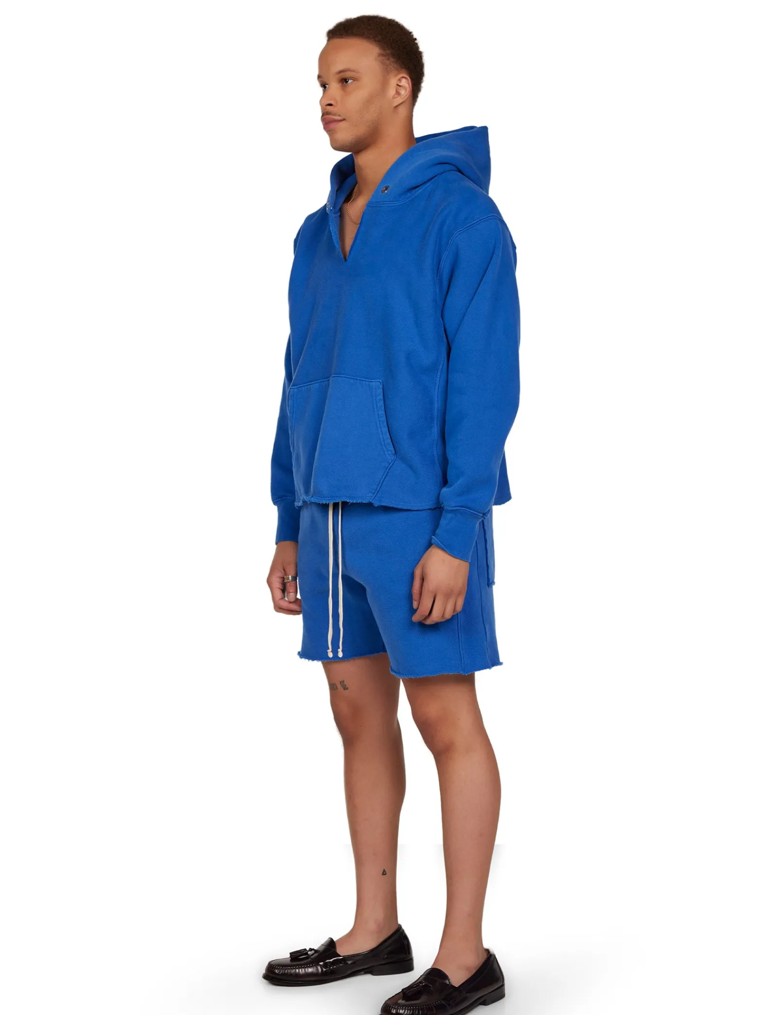 heavyweight_raw_cropped_h_3-4.webp Clearance LES TIEN Heavyweight Raw Cropped Hoodie Washed Capri