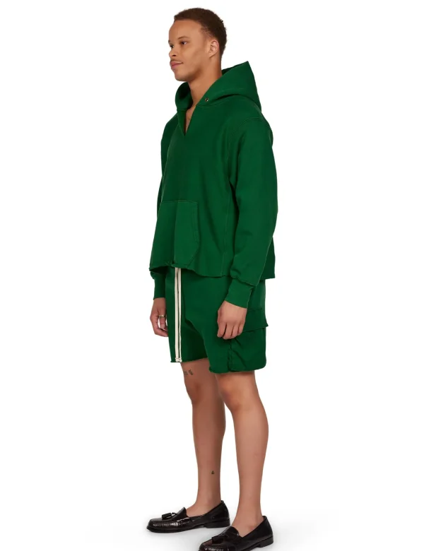 Online LES TIEN Heavyweight Raw Cropped Hoodie Washed Verde