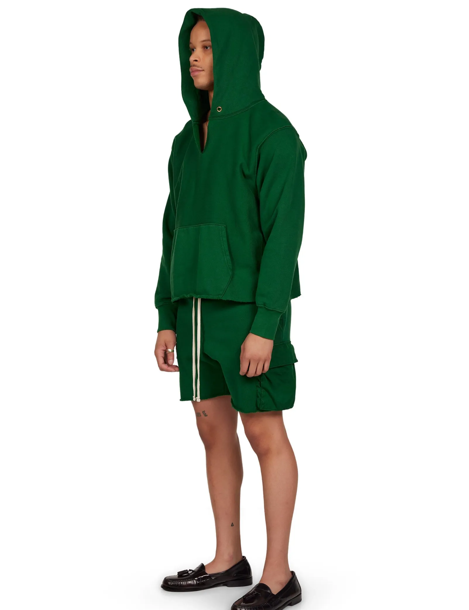 heavyweight_raw_cropped_h_6-3.webp Online LES TIEN Heavyweight Raw Cropped Hoodie Washed Verde