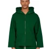 Clearance LES TIEN Heavyweight Raw Zip Hoodie Washed Verde