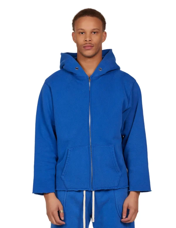 New LES TIEN Heavyweight Raw Zip Hoodie Washed Capri