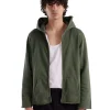 Best LES TIEN Heavyweight Raw Zip Hoodie Dark Moss