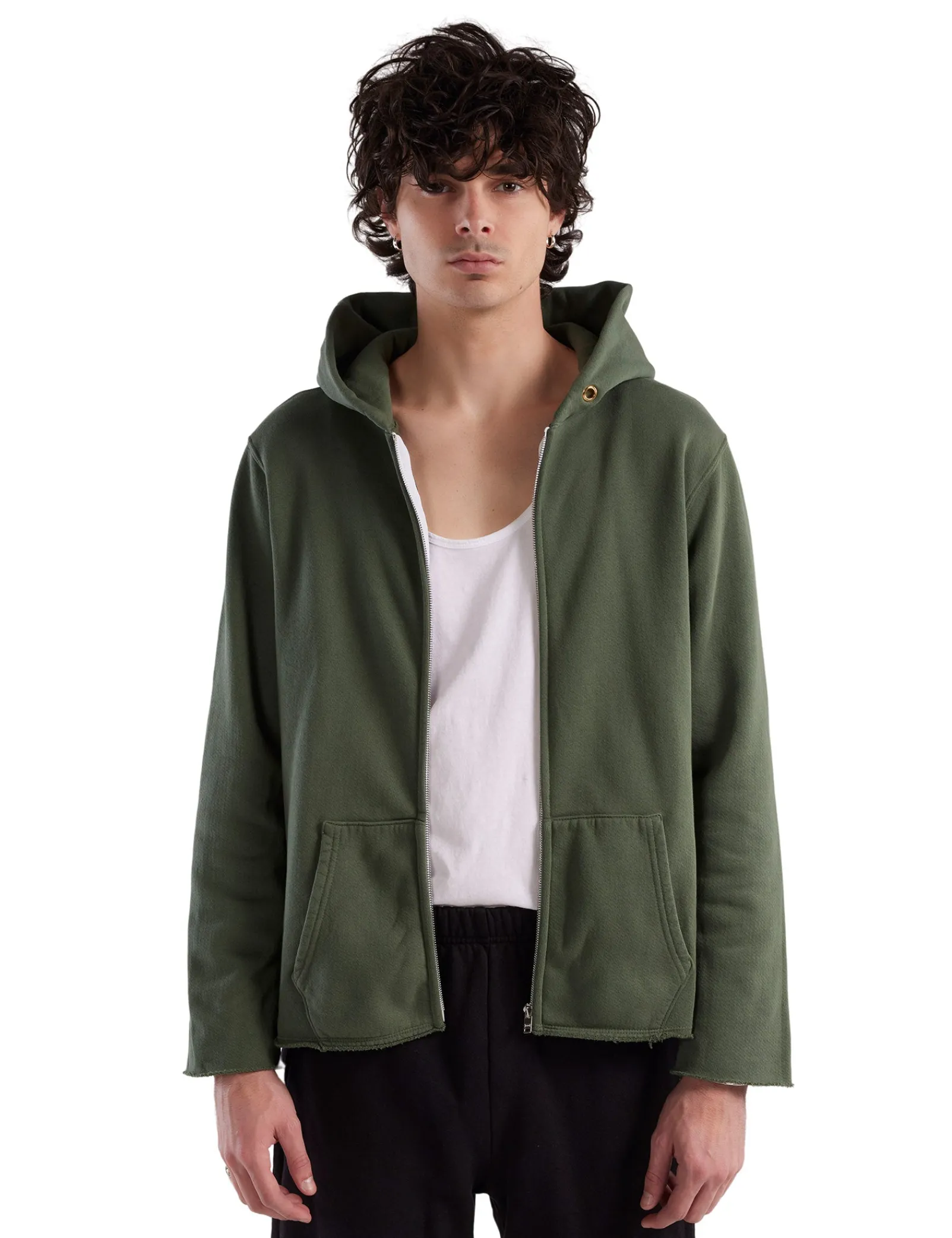 heavyweight_raw_zip_hoodi_0-8.webp Best LES TIEN Heavyweight Raw Zip Hoodie Dark Moss