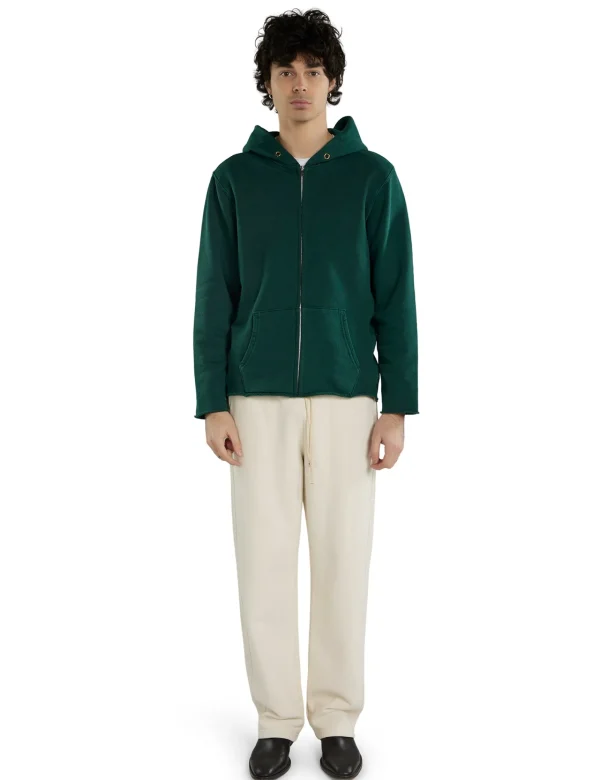 Online LES TIEN Heavyweight Raw Zip Hoodie Washed Emerald