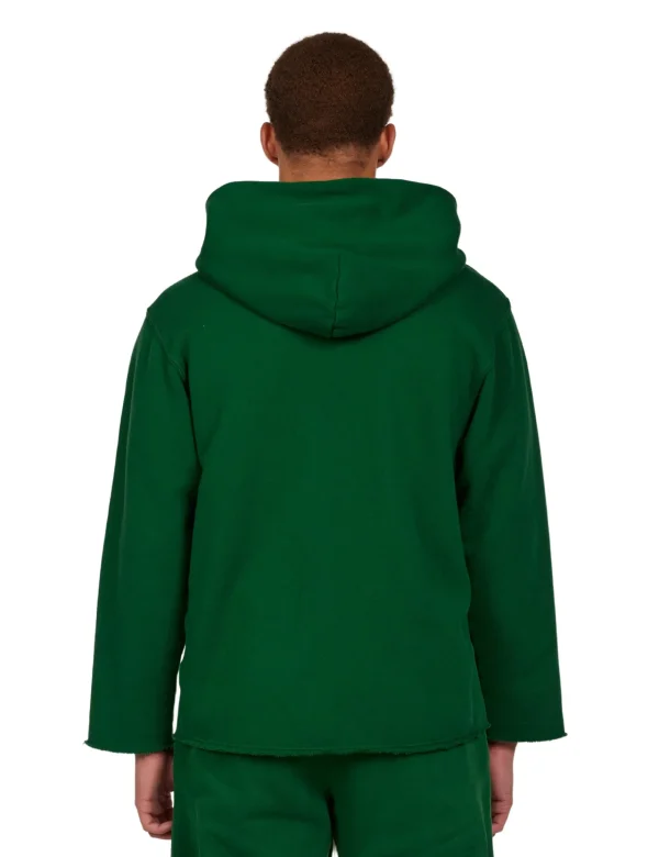 Clearance LES TIEN Heavyweight Raw Zip Hoodie Washed Verde
