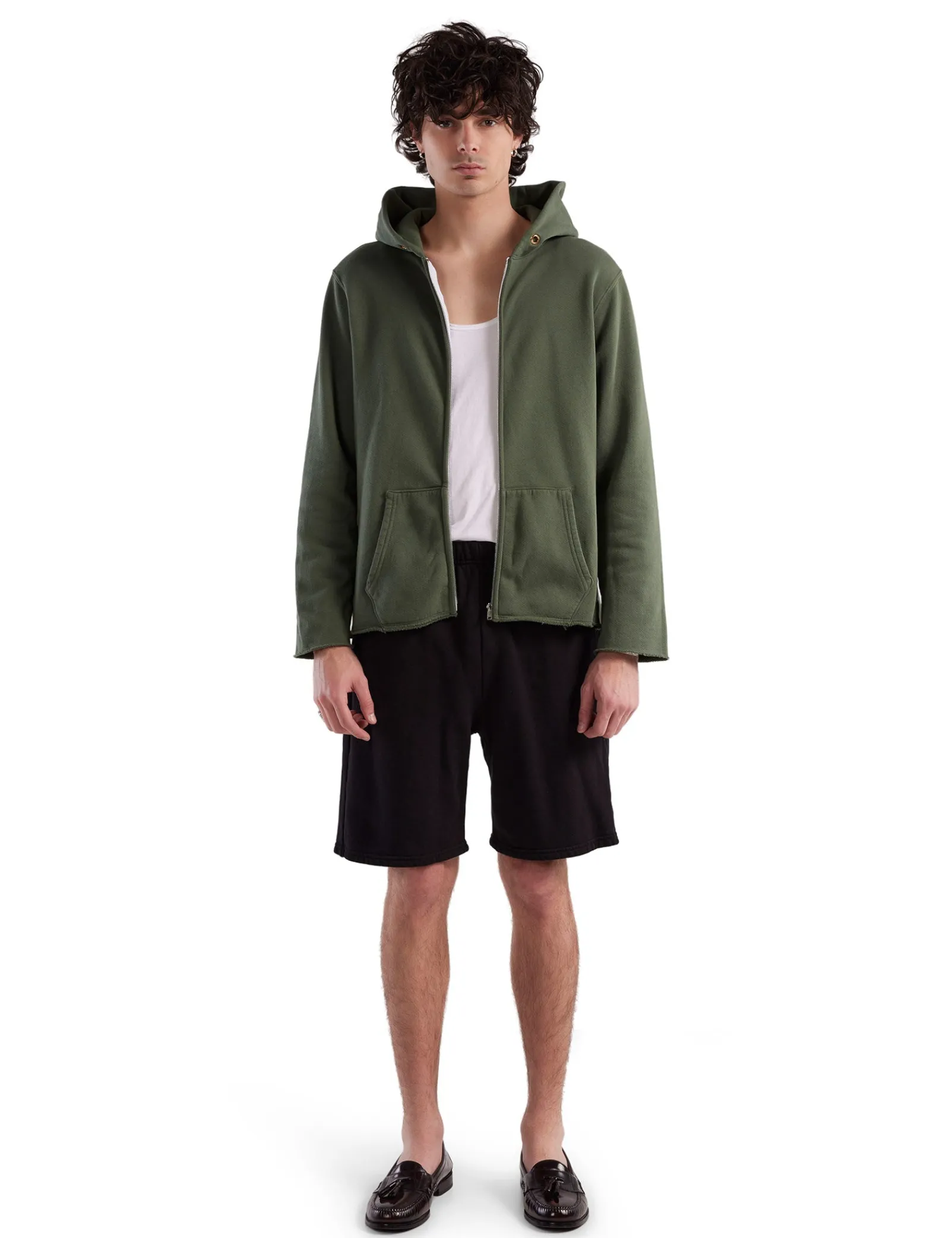 heavyweight_raw_zip_hoodi_1-8.webp Best LES TIEN Heavyweight Raw Zip Hoodie Dark Moss