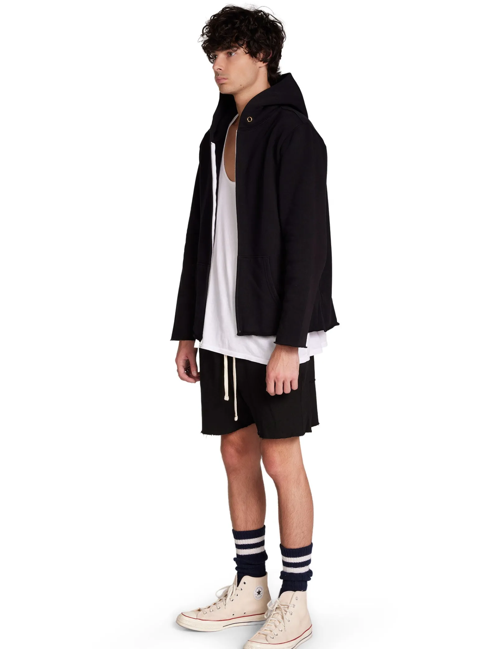 heavyweight_raw_zip_hoodi_2-3.webp Online LES TIEN Heavyweight Raw Zip Hoodie Jet Black