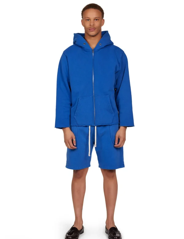 New LES TIEN Heavyweight Raw Zip Hoodie Washed Capri