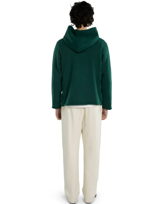 Online LES TIEN Heavyweight Raw Zip Hoodie Washed Emerald
