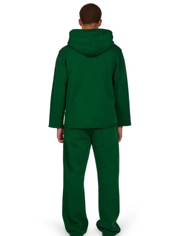 Clearance LES TIEN Heavyweight Raw Zip Hoodie Washed Verde