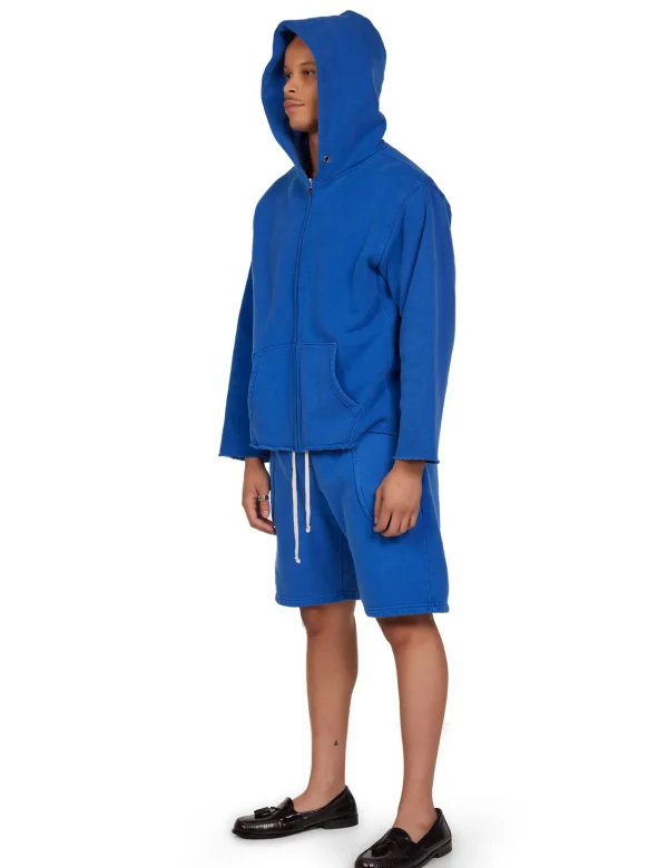 New LES TIEN Heavyweight Raw Zip Hoodie Washed Capri