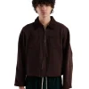 Hot LES TIEN Heavyweight Utility Jacket Washed Brown Fig