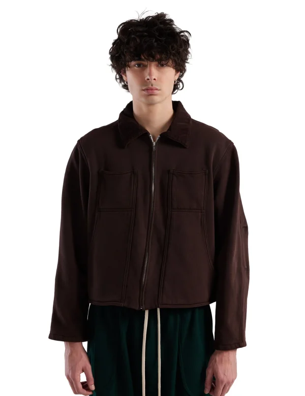 Hot LES TIEN Heavyweight Utility Jacket Washed Brown Fig