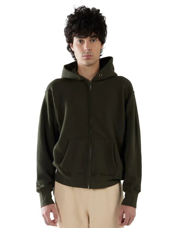 Best LES TIEN Heavyweight Zip Hoodie Forest