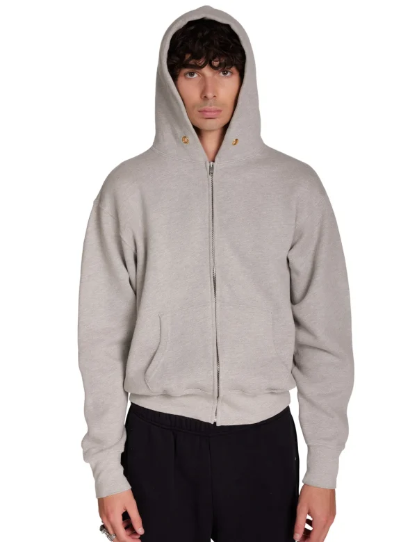 New LES TIEN Heavyweight Zip Hoodie Heather Grey